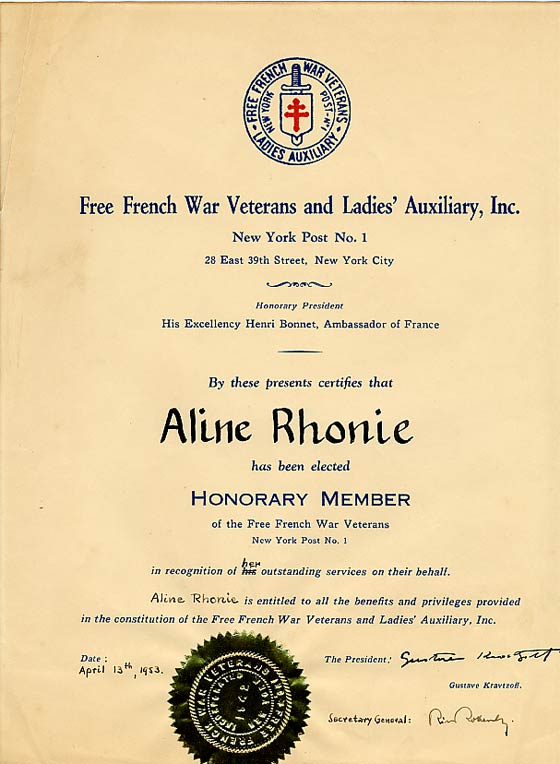 French War Veteran's Certificate (Source: Roberts)